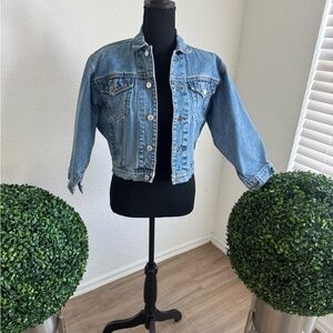 GAP Vintage Denim Jacket with Red Embroidery
